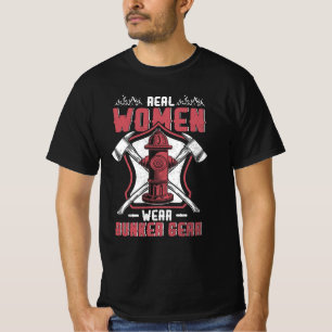 Camiseta Mulher Bombeiro Real Mulher Veste Bunker Gear Fir