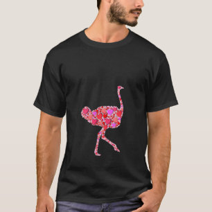 Camiseta Mulher Bonita Coração Ostrich Engraçado Namorad