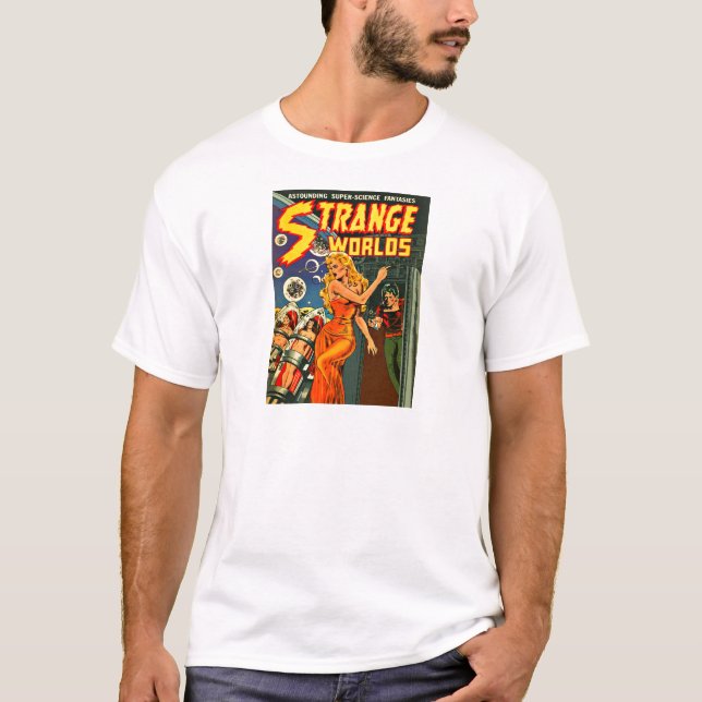 Camiseta Mulher bonita do espaço do mundo estrangeiro (Frente)