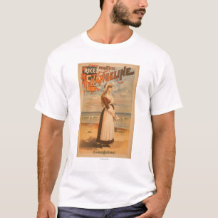 Camiseta Mulher bonita do Evangeline do arroz no oceano