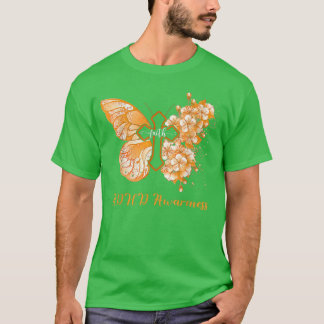 Camiseta Mulher Borboleta Laranja Fé Atenção ADHD 1312