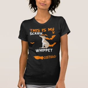 Camiseta Mulher Branca Figurino Halloween Cachorro Assustad