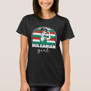 Camiseta Mulher búlgara forte Orgulho de Bandeira Bu