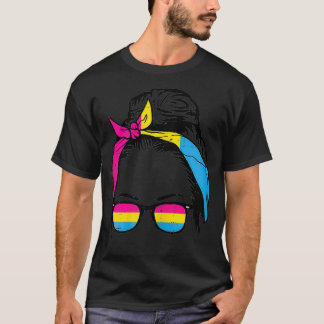 Camiseta Mulher Cabelo Mensageiro Mãe Orgulho LGBTQ Pansexu