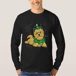 Camiseta Mulher Cachorro Briard Árvore de Natal Cachorro