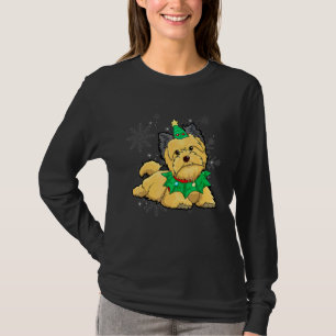 Camiseta Mulher Cachorro Briard Árvore de Natal Cachorro