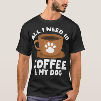 Camiseta Mulher Cachorro Café Design de Impressão Tudo Que 