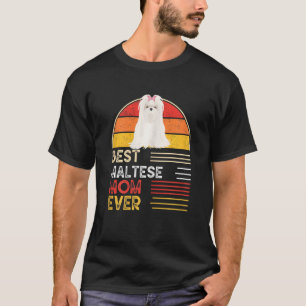 Camiseta Mulher Cachorro Vintage Melhor Mãe Maltesa Nunca M