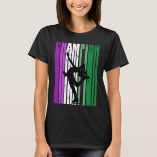 Camiseta Mulher Campeã Ice Skate Aniversário Roxo