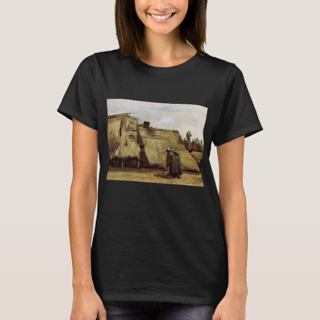 Camiseta Mulher camponesa escavando algodão por Vincent van (Frente)