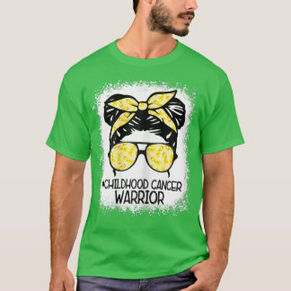 Camiseta Mulher Cancer da infância Guerreira Mensagem Bun L