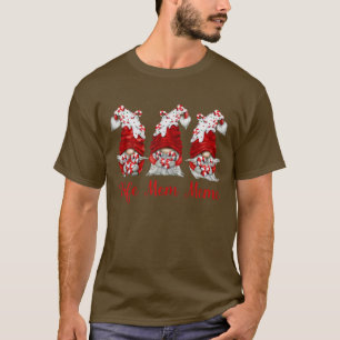 Camiseta Mulher Candy Cane Gnome Esposa Mãe Memória Persona