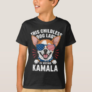 Camiseta Mulher-Cão Sem Fios Vota Kamala-harris 2024 2