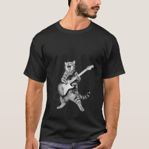 Camiseta Mulher Cat Tocando Violão Rock and Roll