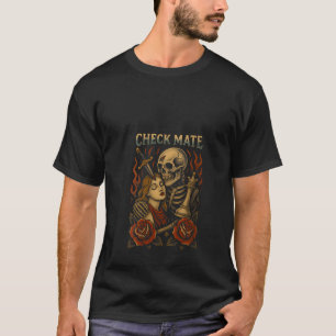 Camiseta Mulher Chess Grim Reaper Crânio Xatique Gótico Ch