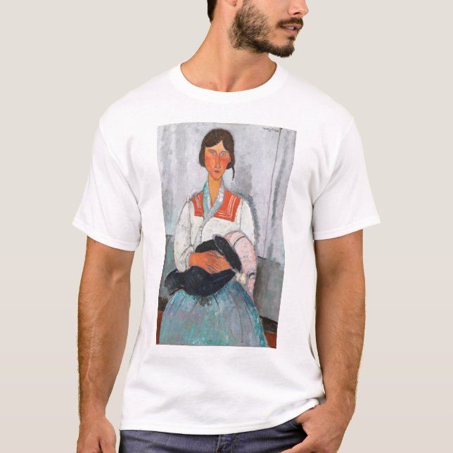 Camiseta Mulher cigana com bebê, Modigliani (Frente)