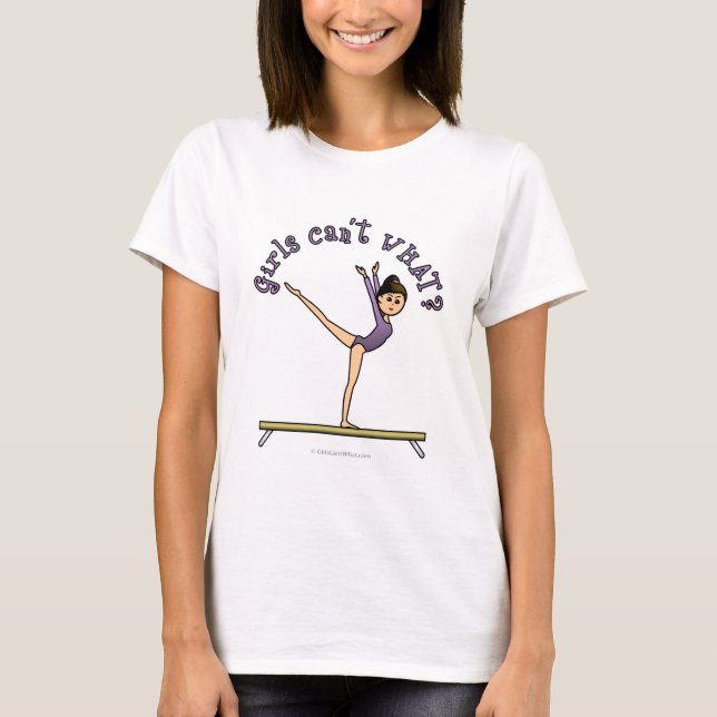 Camiseta Mulher clara: Fêmea clara no feixe de equilíbrio (Frente)