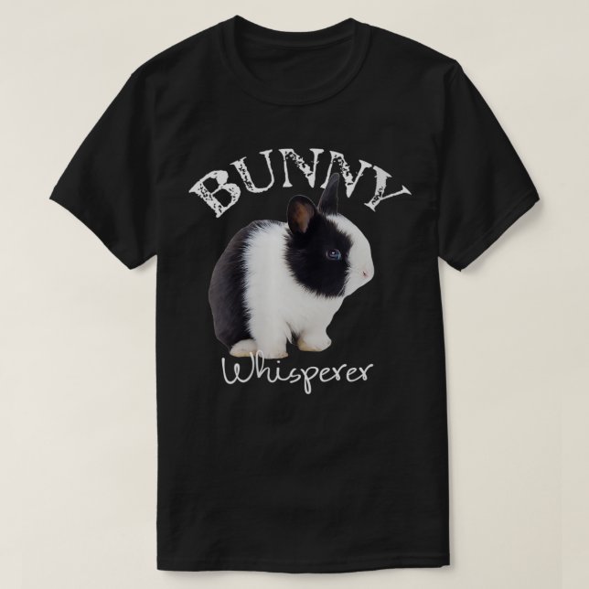 Camiseta Mulher Coelhinha Whisperer Engraçado Coelho Pet Ra (Frente do Design)