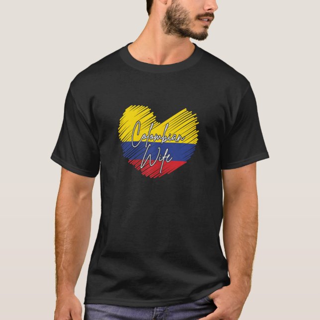 Camiseta Mulher colombiana Esposa, Patrimônio Colombiano Ra (Frente)