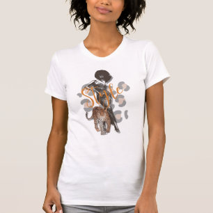Camiseta Mulher com Afro e leopardo T-Shirt
