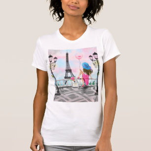 Camiseta Mulher com balão em Paris T-Shirt Eiffel Tower