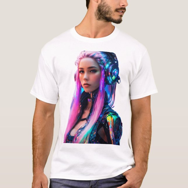 Camiseta Mulher Com Beleza Futurística (Frente)