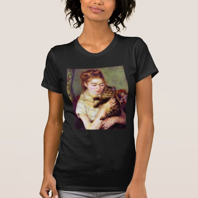 Camiseta Mulher com Cat, Auguste Renoir (Frente)