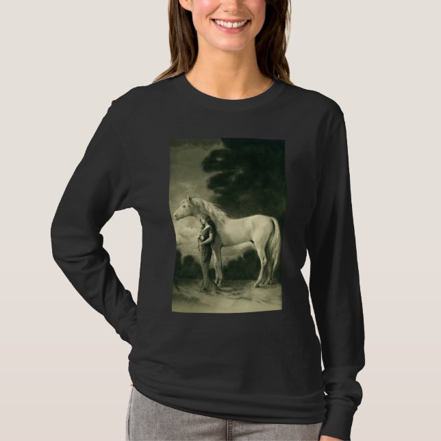 Camiseta Mulher com cavalo branco (Frente)