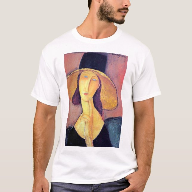 Camiseta Mulher com chapéu grande, Modigliani (Frente)
