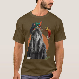 Camiseta Mulher com Colagem Digital Birds Abstrato