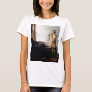 Camiseta Mulher com Colar Pérola, Johannes Vermeer