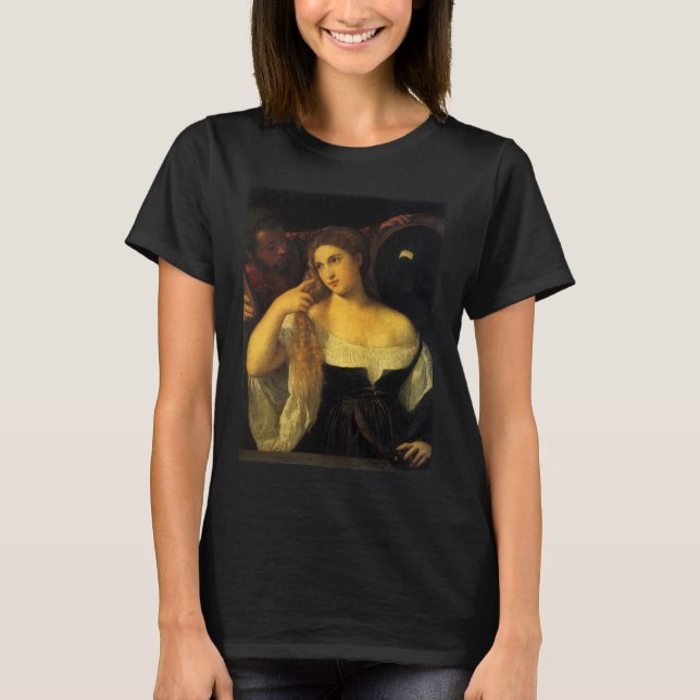 Camiseta Mulher com Espelho de Titian, Renascença Vintage (Frente)