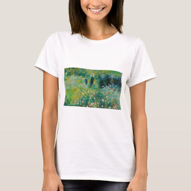Camiseta Mulher com Guarda-Sol, Jardim, Renoir (Frente)
