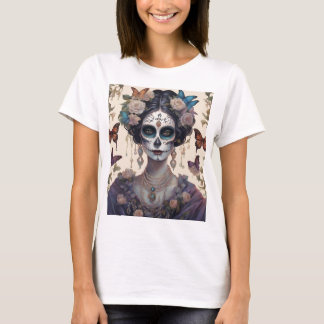 Camiseta Mulher com maquiagem estilo Catrina