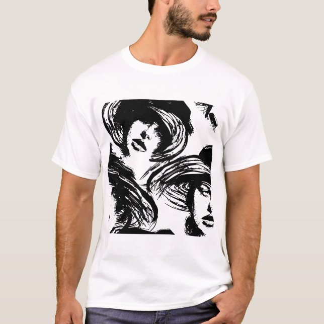 Camiseta Mulher com o chapéu (Frente)