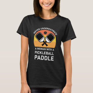 Camiseta Mulher com Pickleball Paddle