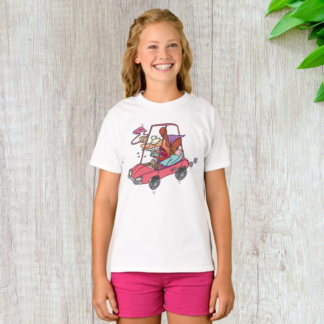 Camiseta Mulher com Raiva no Trânsito Dirigindo Carro Diver (Criador carregado)