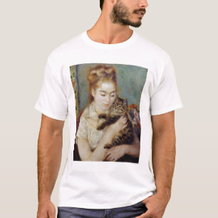 Camiseta Mulher com um gato por Pierre-Auguste Renoir
