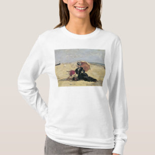 Camiseta Mulher com um parasol na praia, 1880