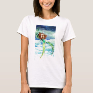 Camiseta Mulher contra um céu Raging