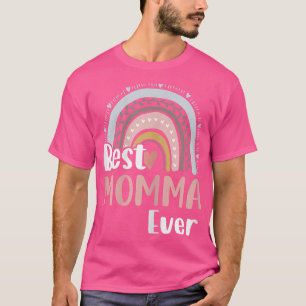 Camiseta Mulher Coração Boho Arco Arco-Íris Melhor Mãe Nunc