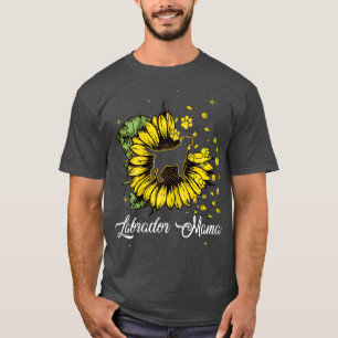Camiseta Mulher Cute Labrador Mama Cachorro Sunflower Mãe
