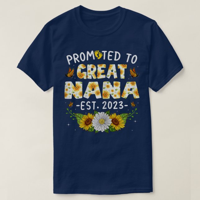 Camiseta Mulher Cute Promovida Para Excelente Nana Est 2023 (Frente do Design)