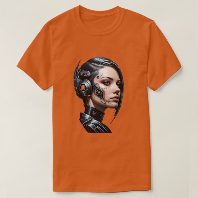 Camiseta mulher cyberpunk (Frente do Design)