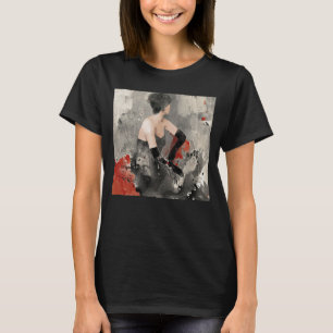 Camiseta Mulher da aguarela do vintage de Apple selvagem  