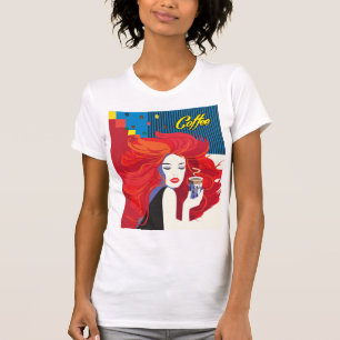 Camiseta Mulher da forma com copo de café