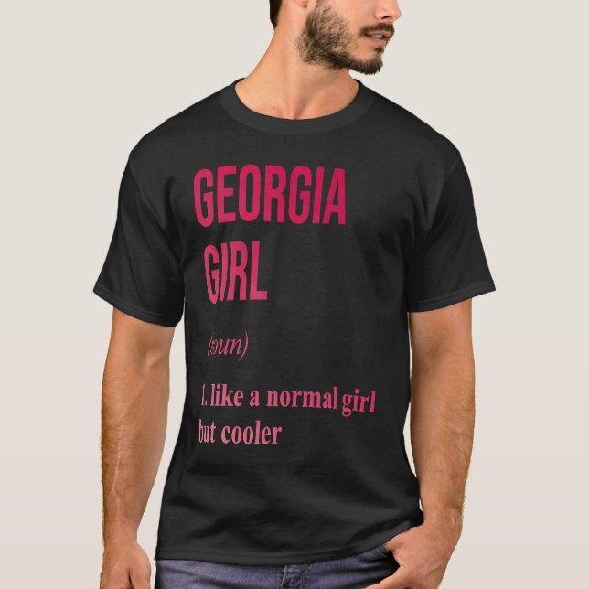 Camiseta Mulher da Georgia Girl Pink State GA (Frente)