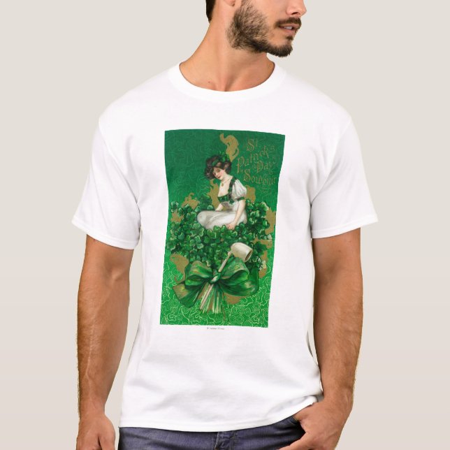 Camiseta Mulher da lembrança do dia de St Patrick na cena (Frente)