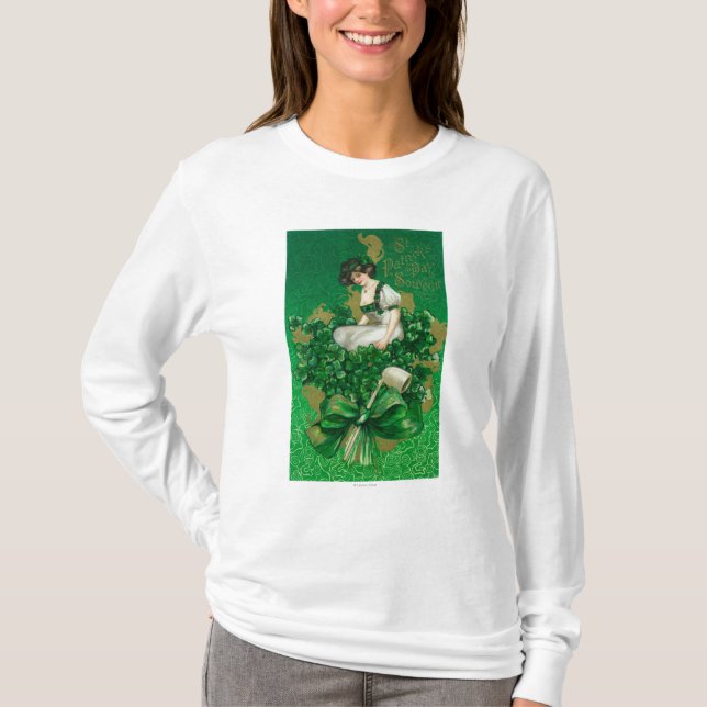 Camiseta Mulher da lembrança do dia de St Patrick na cena (Frente)