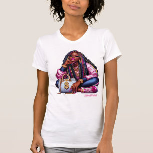 Camiseta Mulher da Moda Urbana Hip Hop Chic Melanina